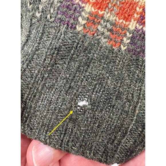 Ralph Lauren Purple Label Wool Tartan Leather Patch Hunting Field Sweater L (F4) - Picture 12 of 13